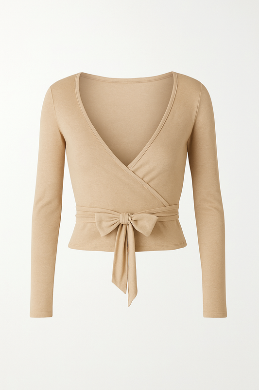 Wrap top Camel
